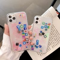 Liquid Glitter Icon Phone Case Cover