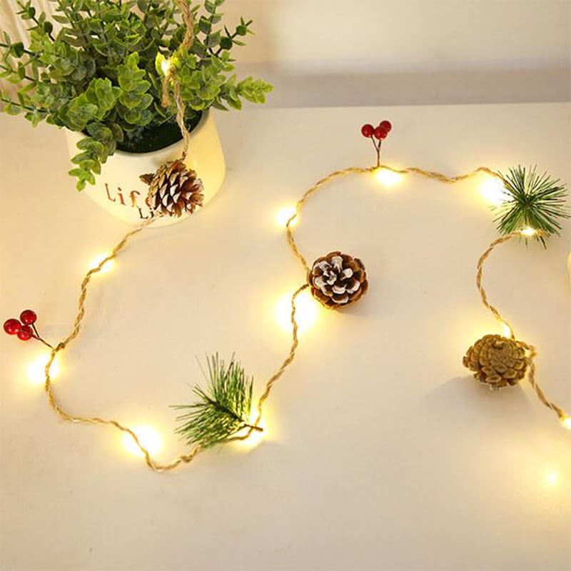 Kerstmis Dennenappel & Moerbei Decoratieve String Light