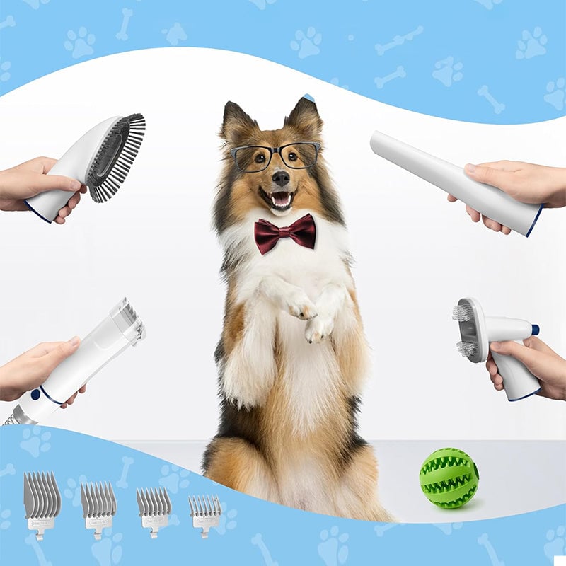 Pet Grooming Kit with 2.3L Vacuum Suction – Low Noise & 5-in-1 Tools