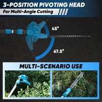 SAKER® 22V 2-in-1 Cordless Pole Saw 7-inch and Pole Hedge Trimmer 16-inch