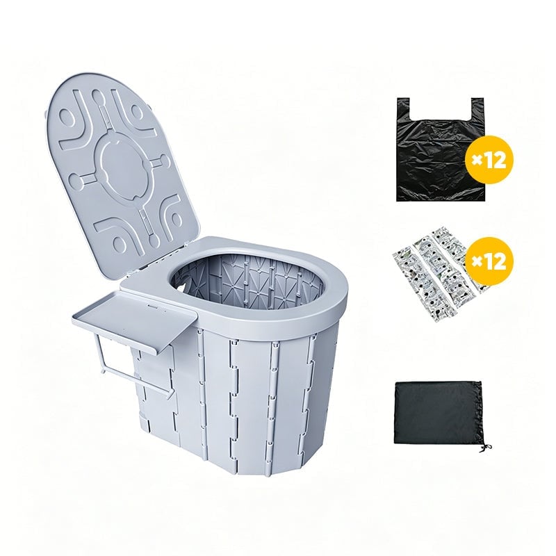 Portable Folding Toilet with Lid