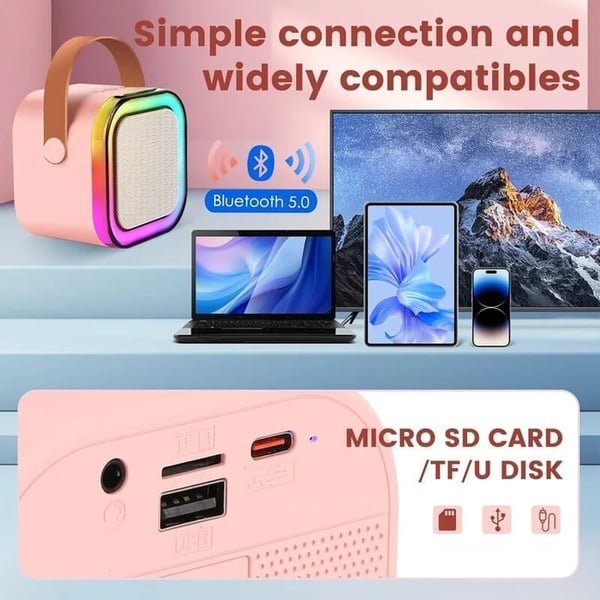 🎶Mini Karaoke Machine with Wireless Microphones