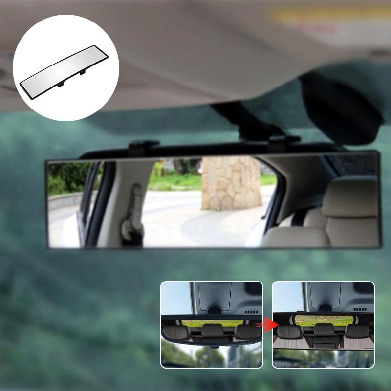 Wide-Angle Curved Rearview Mirror for Car Interior