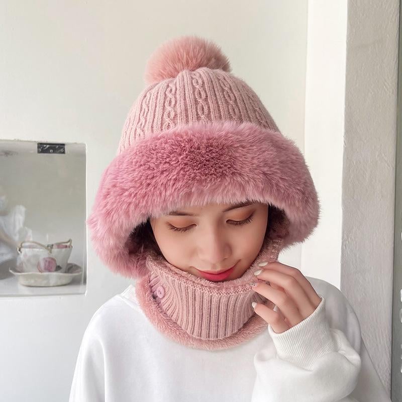 All-in-One Knitted Hat and Scarf