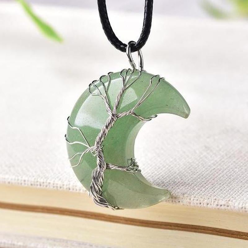 Tree of Life Crescent Moon Necklace