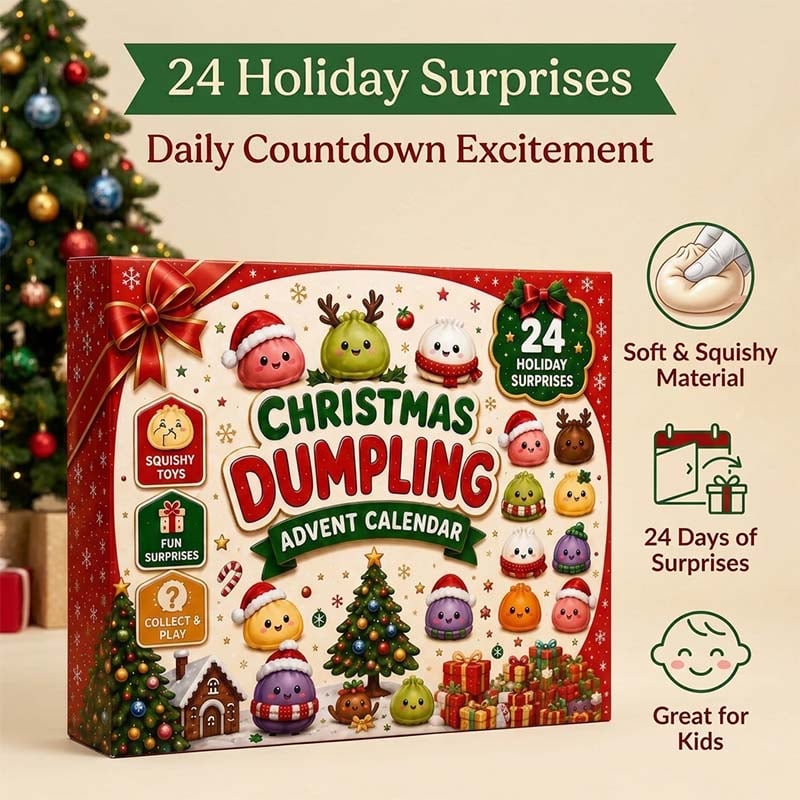 Weihnachts-Adventskalender mit Teigtaschen-Squishys – 24 Überraschungsspielzeuge