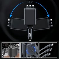 7-in-1 Universal Retractable Car Charger with Intelligent Voltage Display