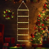 Julstege Med Dekorationsljus Och Tomte