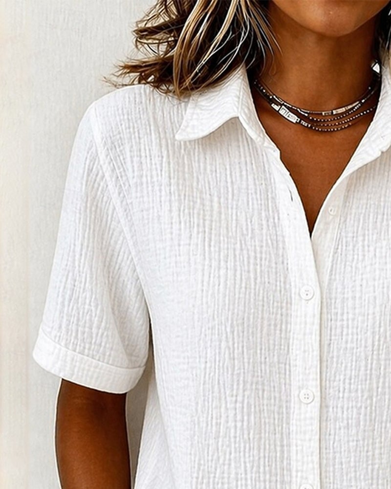 Short-Sleeve Collared Shirt