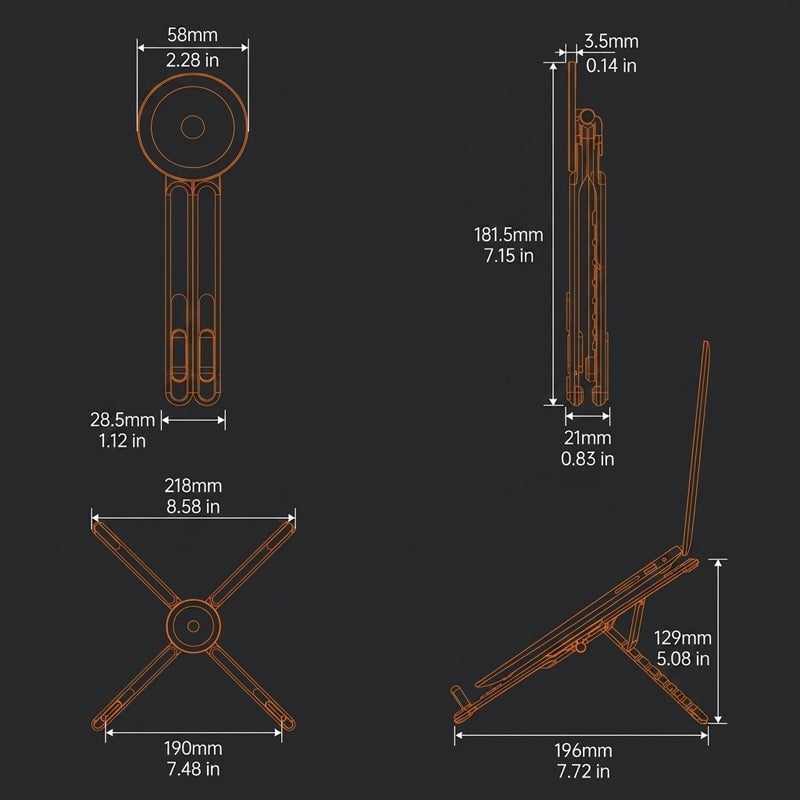 Peon™ Portable 4-in-1 Magnetic Aluminum Alloy Foldable Multifunctional Stand