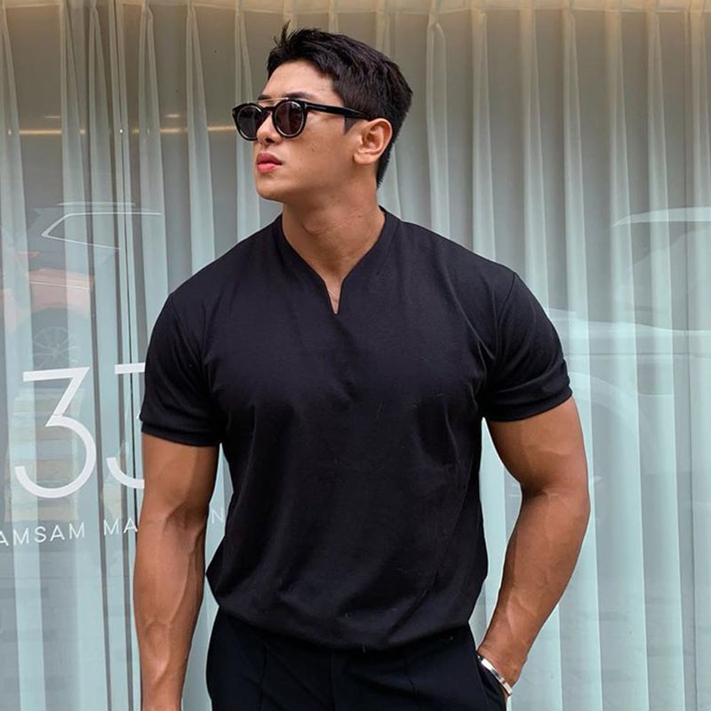 Kortærmet fitness T-shirt med korte ærmer