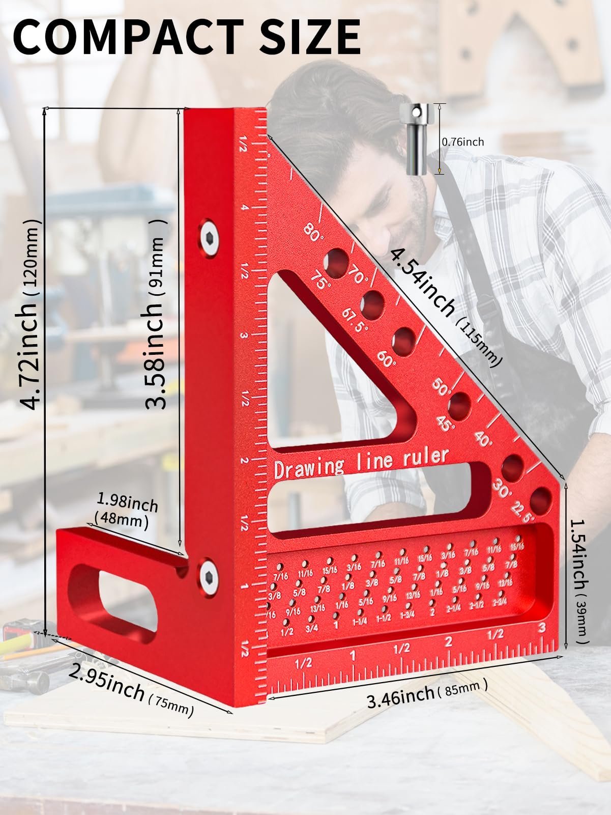Sakerplus 3D Multi Angle Carpenter Square Ruler