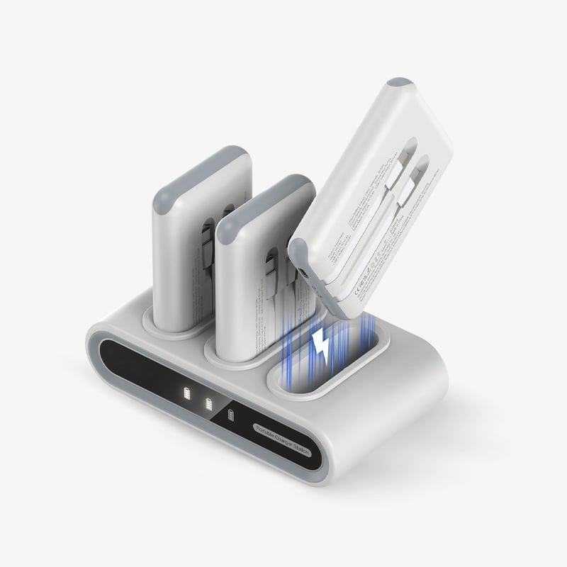3 Pack Portable Power Bank Charging Station