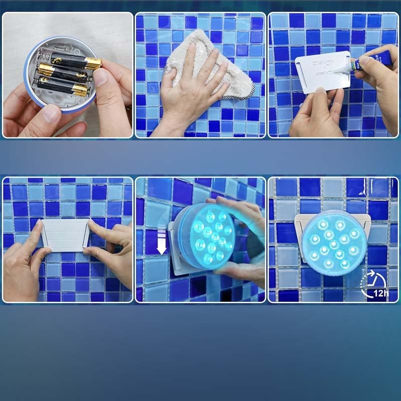 Dubbelwandige waterdichte zelfklevende LED zwembadverlichting