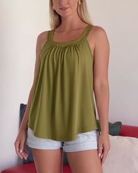 Top Uni Plissiert