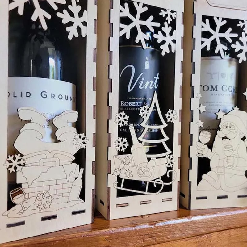 Christmas Funny Wooden Wine Box