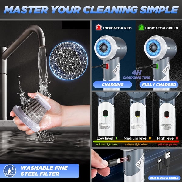 Sakerplus Portable Cordless Car Vacuum