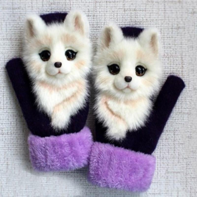 Moufles Mignonnes à Motif Animaux 3D