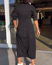 Robe décontractée de couleur unie à revers