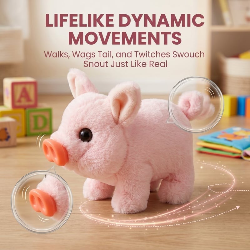 Interactive Joyful Plush Companion Pig