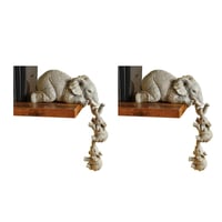 Elephant sitter hand-painted figurines