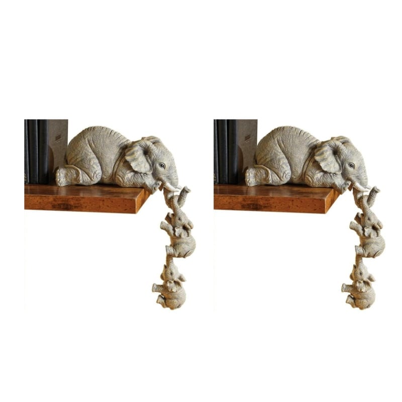 Elephant sitter hand-painted figurines