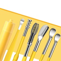 6-teiliges Set mit Spiral-Ohrmassage-Reinigungswerkzeug aus Edelstahl