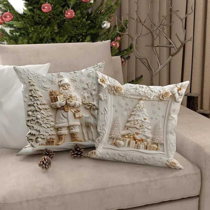 Christmas Linen Cushion Pillowcase