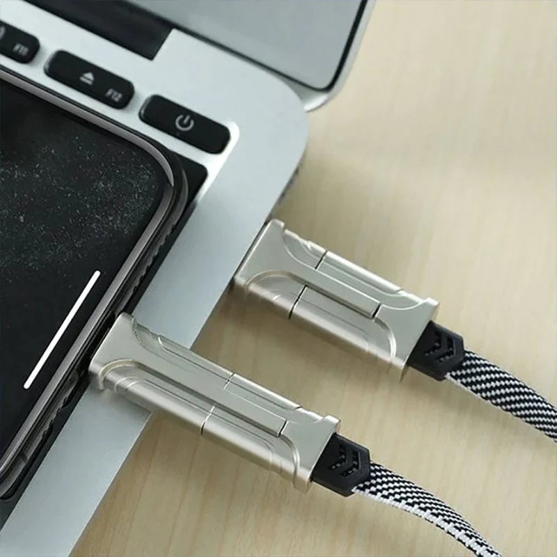 4-in-1-Schnellladekabel aus Nylongeflecht