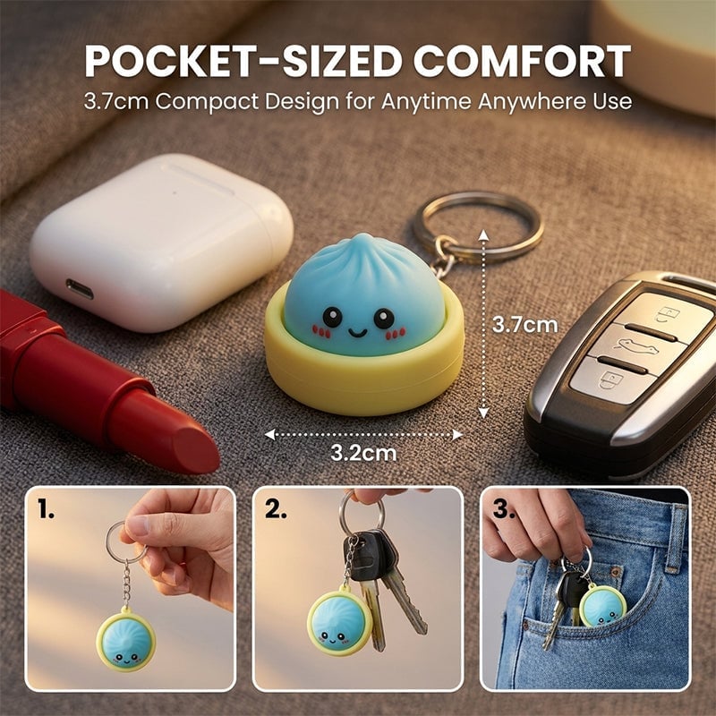 Light-Up Squeezable Steamed Bun Keychain