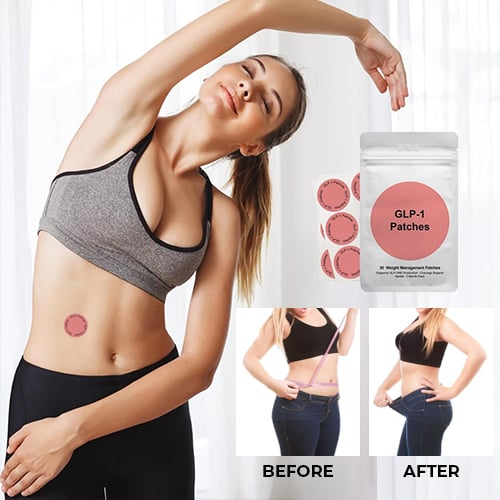 Woman applying a patch to her arm