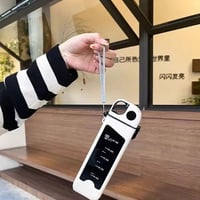 Portable Square Water Bottle with Straw