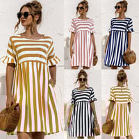 Ruffled Striped Dress