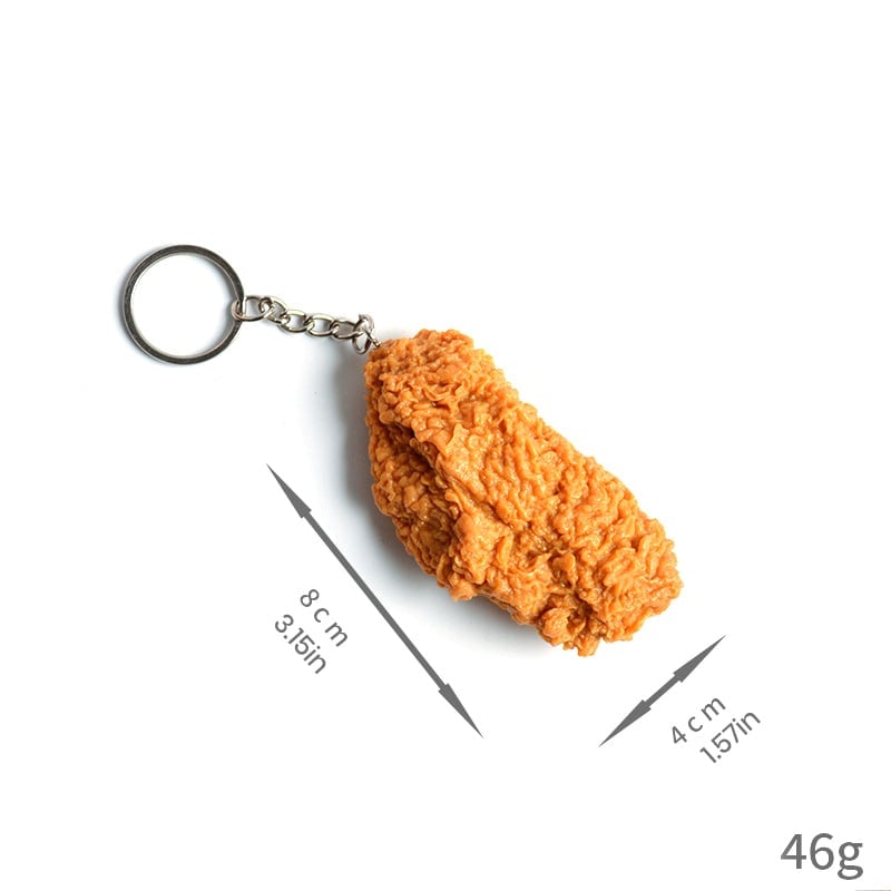 PVC Simulated Chicken Leg Keychain Ornament