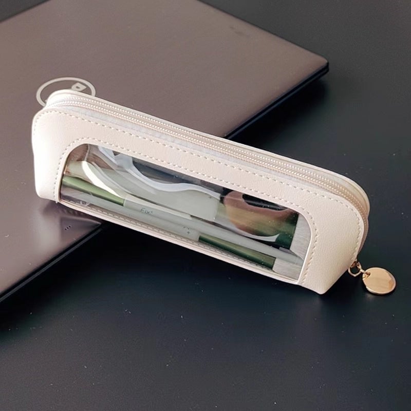 Portable Transparent Window Storage Bag (Yellow + Pink + Off White)
