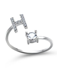 Offener Zirkonia-Ring mit Initialen