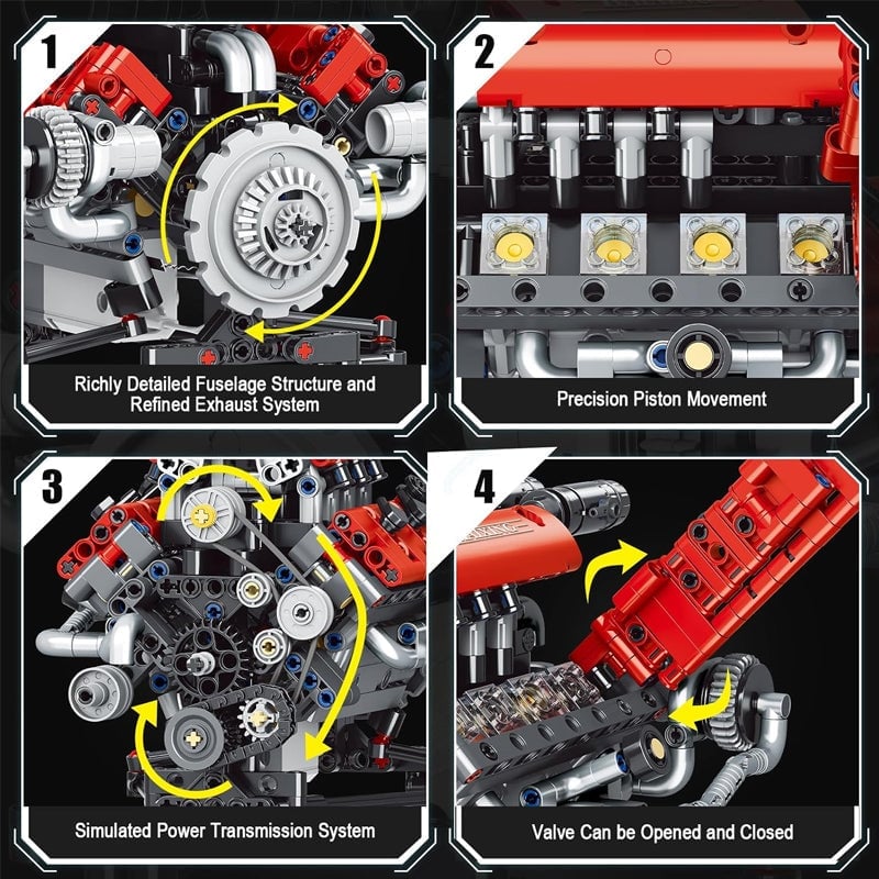 Sakerplus® V8 Working Car Engine Kit