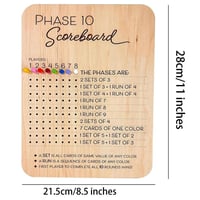 Wooden Phase 10 Score board