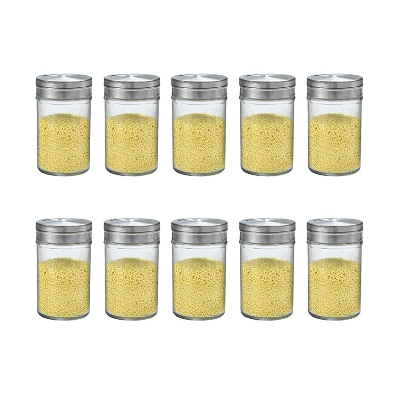 Set aus Glas-Gewürzgläsern