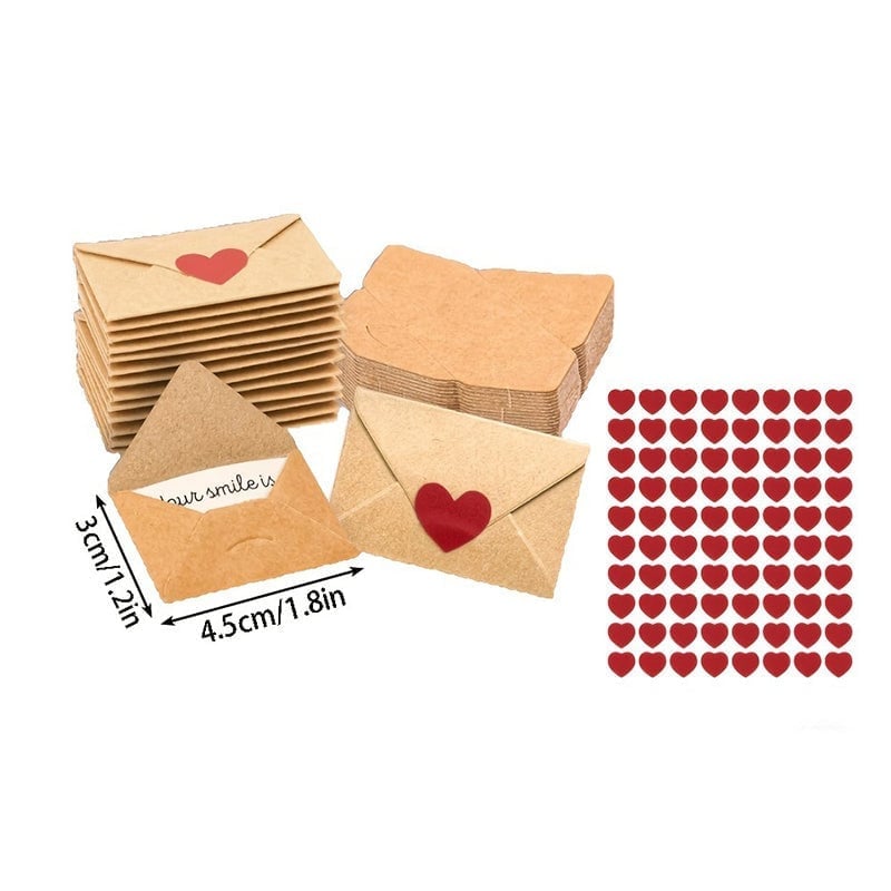 Mini Love Envelope & Heart Sticker Set