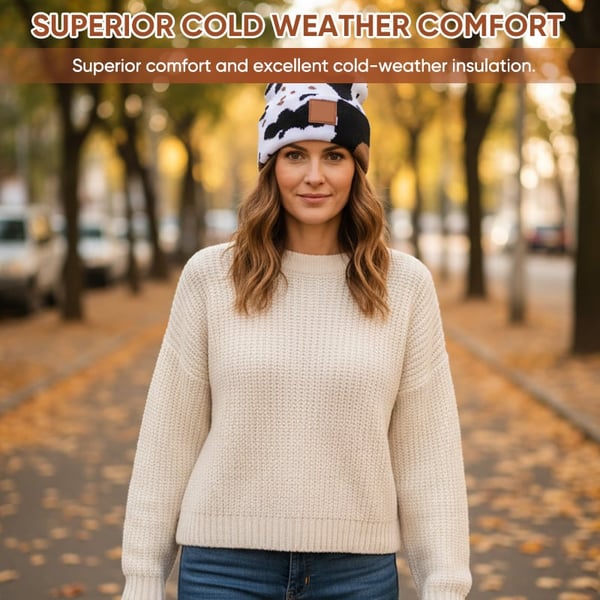 Unisex Cow Print Watch Cap