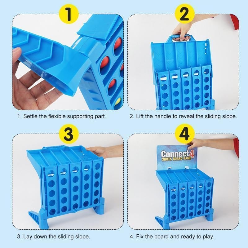 Connect 4 Shots Board Bouncing Ball Game Set For Kids