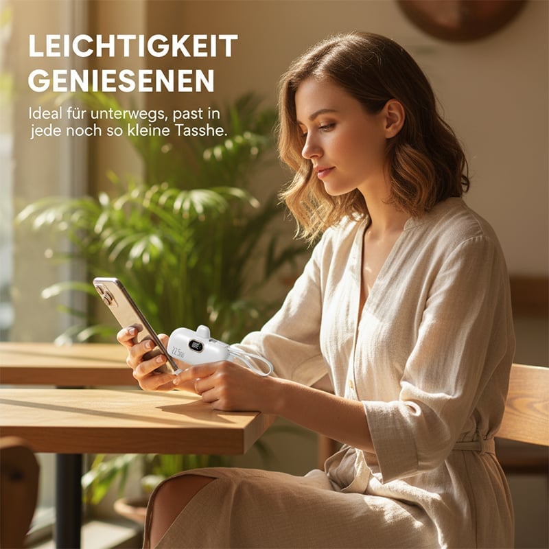 Mini-Powerbank mit integriertem Kabel