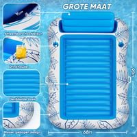 PVC water opblaasbaar drijvend bed met esdoornbladpatroon