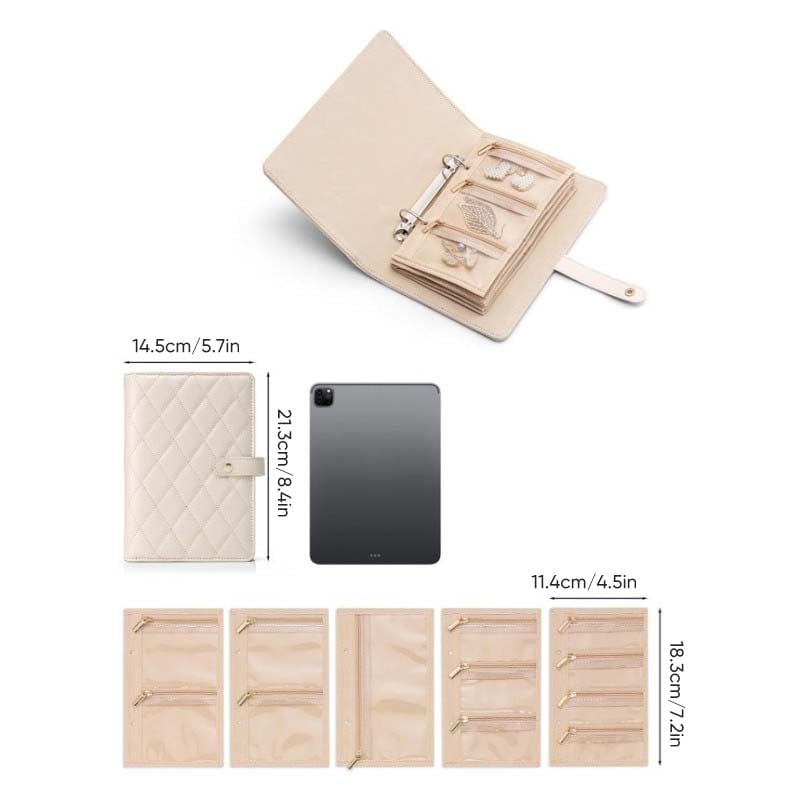 Étui de rangement de bijoux portable en cuir