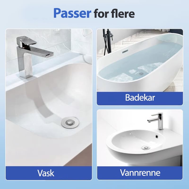 2-i-1 popup-avløp til badet