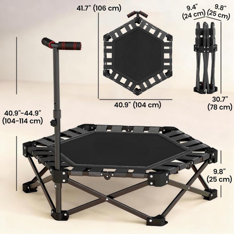 Sakerplus® Foldable Fitness Trampoline With Handle