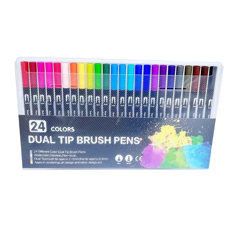24 Colors Dual Tip Watercolor Pencils