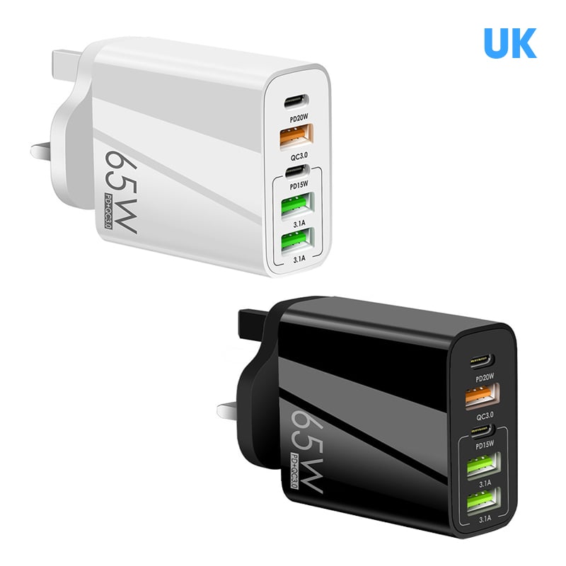 Multi Port Adaptor 65W Fast Charger - UK Standard