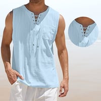 Men's Solid Color Drawstring Waistcoat